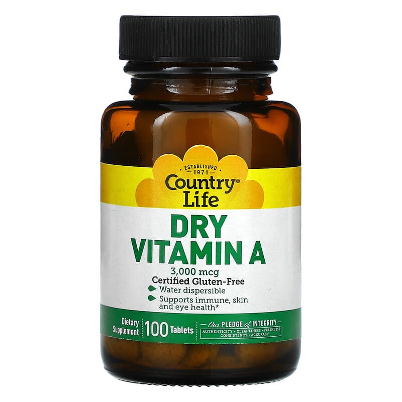 Country Life Dry Vitamin A 3.000 mcg 100 Tablets 8 Thực phẩm chức năng Country Life Dry Vitamin A 3.000 mcg 100 Tablets 015794055310