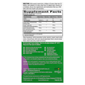 Thực phẩm bổ sung Country Life Gut Connection Kids Digestive Balance Sweet & Sour 60 Chewable Tablets 015794030362