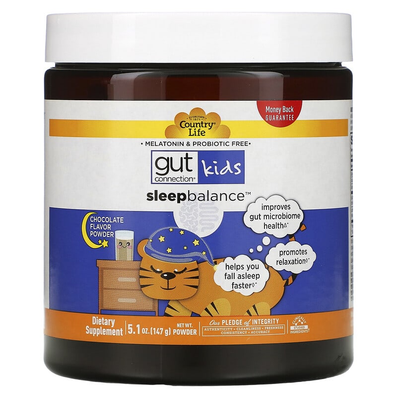 Country Life Gut Connection Kids Sleep Balance Chocolate Flavor Powder 5.1 oz (147 g) 8 Thực phẩm chức năng Country Life Gut Connection Kids Sleep Balance Chocolate Flavor Powder 5.1 oz (147 g) 015794030324