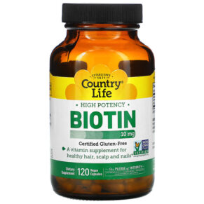 Thực phẩm chức năng Country Life High Potency Biotin 10 mg 120 Vegan Capsules 015794065081