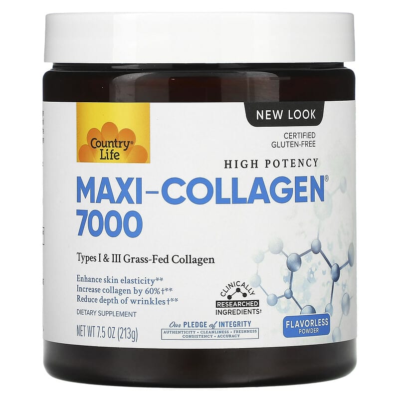 Country Life High Potency Maxi-Collagen 7000 Flavorless Powder 7.5 oz (213 g) 8 Thực phẩm chức năng Country Life High Potency Maxi-Collagen 7000 Flavorless Powder 7.5 oz (213 g) 015794050704
