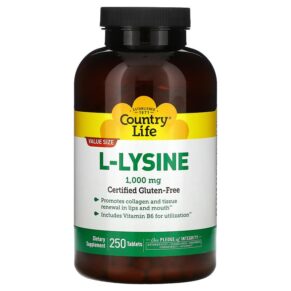 Thực phẩm chức năng Country Life L-Lysine 1000 mg 250 Tablets 015794013129
