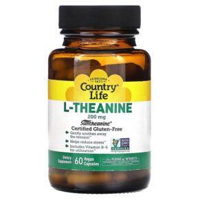 Thực phẩm chức năng Country Life L-Theanine 200 mg 60 Vegan Capsules 015794014126