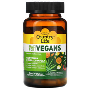 Thực phẩm chức năng Country Life Max for Vegans Multivitamin & Mineral Complex 120 Vegan Capsules 015794081074