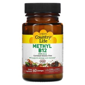 Thực phẩm chức năng Country Life Methyl B12 Cherry 1.000 mcg 60 Lozenges 015794063001