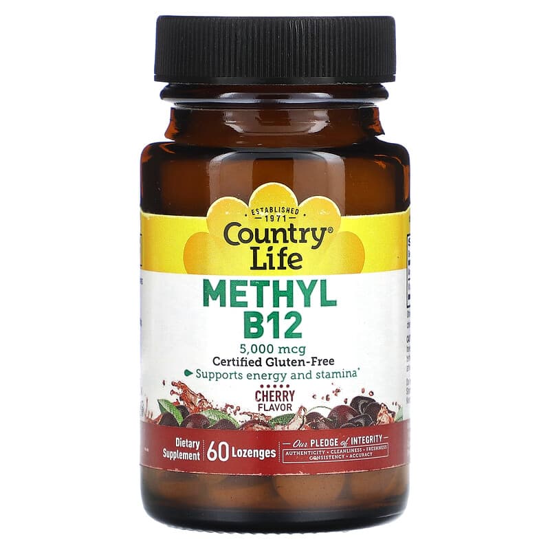 Country Life Methyl B12 Cherry 5.000 mcg 60 Lozenges 8 Thực phẩm chức năng Country Life Methyl B12 Cherry 5.000 mcg 60 Lozenges 015794063049