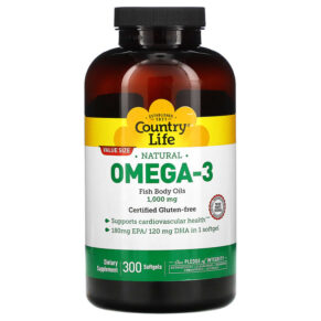 Thực phẩm chức năng Country Life Natural Omega-3 1.000 mg 300 Softgels 015794044505