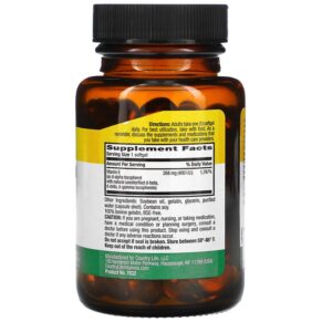 Thực phẩm bổ sung Country Life Natural Vitamin E-Complex with Mixed Tocopherols 268 mg (400 IU) 90 Softgels 015794078326