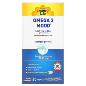 Thực phẩm chức năng Country Life Omega 3 Mood Natural Lemon 90 Softgels 015794041207