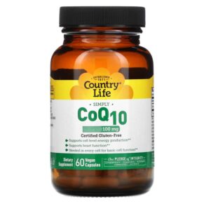 Thực phẩm chức năng Country Life Simply CoQ10 100 mg 60 Vegan Capsules 015794035169
