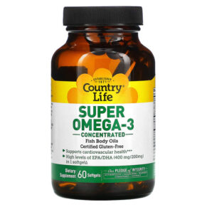 Thực phẩm chức năng Country Life Super Omega-3 Concentrated 60 Softgels 015794045113