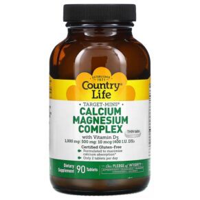 Thực phẩm chức năng Country Life Target-Mins Calcium Magnesium Complex with Vitamin D3 90 Tablets 015794029717
