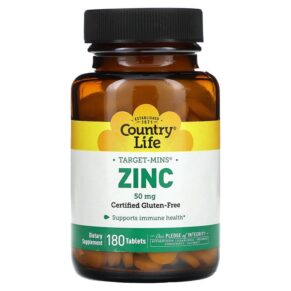 Thực phẩm chức năng Country Life Target-Mins Zinc 50 mg 180 Tablets 015794025214
