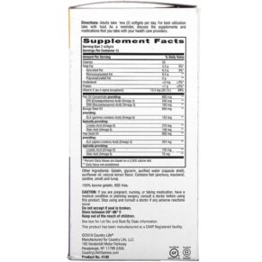 Thực phẩm bổ sung Country Life Ultra Concentrated Omega 3-6-9 Complete Natural Lemon 90 Softgels 015794041009