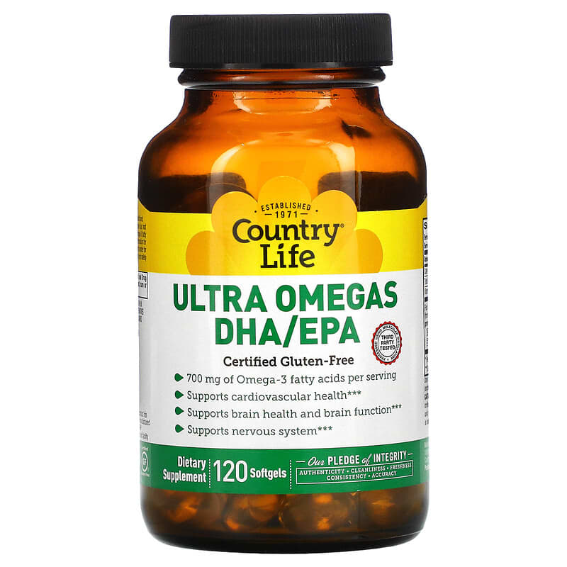 Country Life Ultra Omegas DHA/EPA 120 Softgels 8 Thực phẩm chức năng Country Life Ultra Omegas DHA/EPA 120 Softgels 015794045168