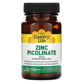 Thực phẩm chức năng Country Life Zinc Picolinate 25 mg 100 Tablets 015794029670