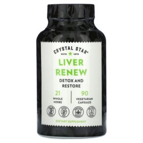 Thực phẩm chức năng Crystal Star Liver Renew Detox and Restore 90 Vegetarian Capsules 747889030000