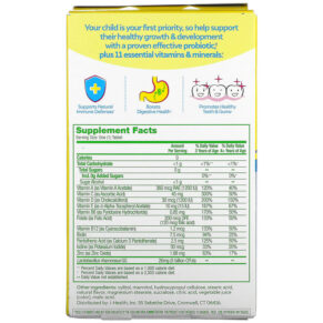 Thực phẩm bổ sung Culturelle Kids Probiotic + Multivitamin Chewables 3 Years + Natural Fruit Punch 30 Chewable Tablets 049100400761
