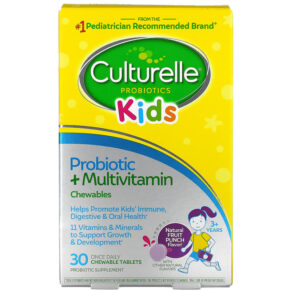 Thực phẩm chức năng Culturelle Kids Probiotic + Multivitamin Chewables 3 Years + Natural Fruit Punch 30 Chewable Tablets 049100400761