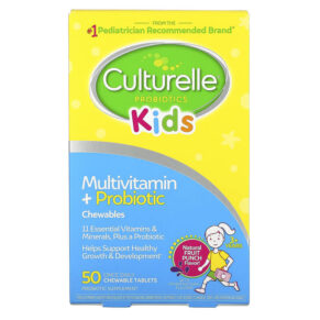 Thực phẩm chức năng Culturelle Kids Probiotics Multivitamin + Probiotic 3+ Years Natural Fruit Punch 50 Chewable Tablets 049100400709