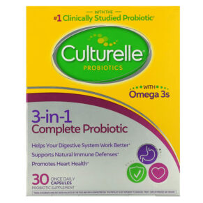 Thực phẩm chức năng Culturelle Probiotics 3-in-1 Complete Probiotic with Omega 3s 30 Once Daily Capsules 049100400389