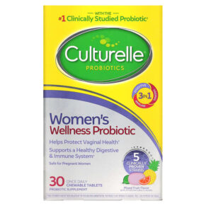 Thực phẩm chức năng Culturelle Probiotics Women's Wellness Probiotic Mixed Fruit 30 Chewable Tablets 049100401492