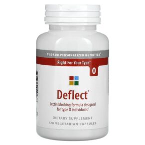 Thực phẩm chức năng D'Adamo Personalized Nutrition Deflect Lectin Blocking Formula for Type O 120 Vegetarian Capsules 858394000478