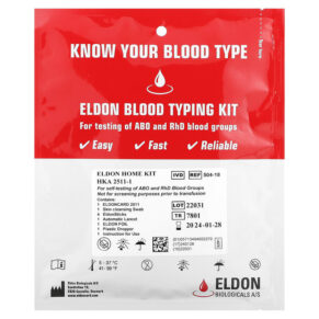 Thực phẩm chức năng D'Adamo Personalized Nutrition Eldon Blood Typing Kit 1 Easy Self-Testing Kit 892165002001