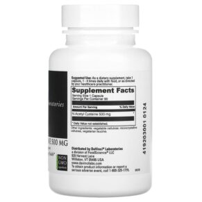 Thực phẩm bổ sung DaVinci Laboratories of Vermont N-Acetyl Cysteine 500 mg 90 Capsules 026664229090