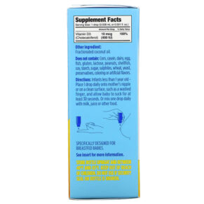 Thực phẩm bổ sung Ddrops Baby Liquid Vitamin D3 400 IU 90 Drops 0.08 fl oz (2.5 ml) 851228000064