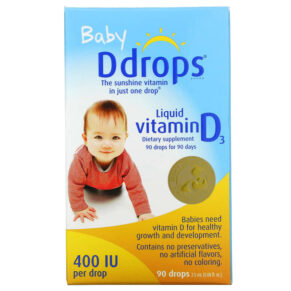 Thực phẩm chức năng Ddrops Baby Liquid Vitamin D3 400 IU 90 Drops 0.08 fl oz (2.5 ml) 851228000064