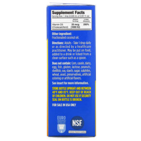 Thực phẩm bổ sung Ddrops Liquid Vitamin D3 1000 IU 0.17 fl oz (5 ml) 851228000057