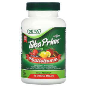 Thực phẩm chức năng Deva Tuba Prime Vegan Multivitamin Iron Free High Potency 90 Coated Tablets 895634000652