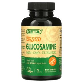 Thực phẩm chức năng Deva Vegan Glucosamine MSM - CMO - Turmeric 90 Tablets 895634000065