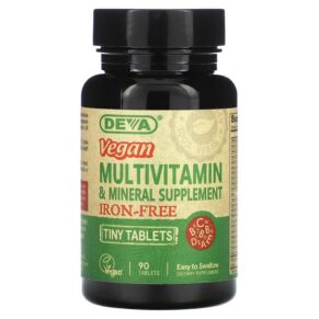 Thực phẩm chức năng Deva Vegan Multivitamin & Mineral Supplement Iron-Free 90 Tiny Tablets 895634000423