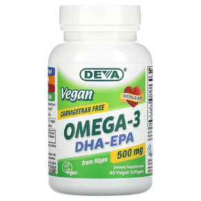 Thực phẩm chức năng Deva Vegan Omega-3 DHA-EPA 500 mg 60 Vegan Softgels 895634000638
