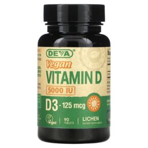 Thực phẩm chức năng Deva Vegan Vitamin D3 125 mcg (5.000 IU) 90 Tablets 895634000614
