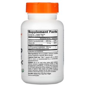 Thực phẩm bổ sung Doctor's Best 5-HTP Enhanced with Vitamins B6 & C 120 Veggie Caps 753950001206