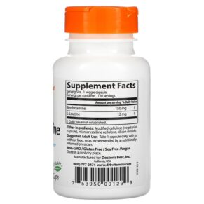 Thực phẩm bổ sung Doctor's Best Benfotiamine 150 with BenfoPure 150 mg 120 Veggie Caps 753950001299