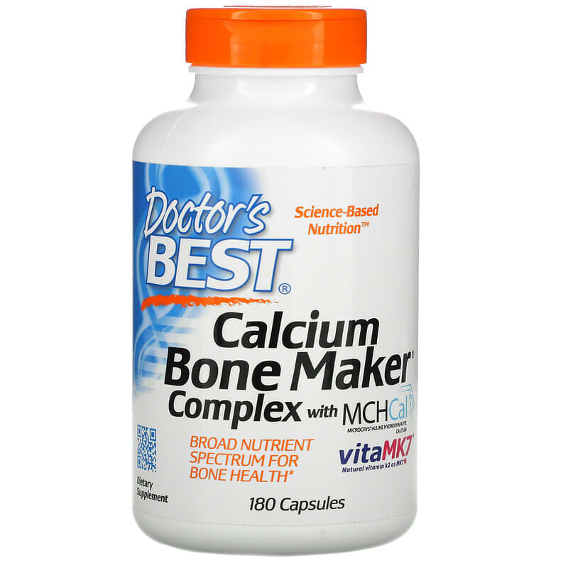Doctor's Best Calcium Bone Maker Complex with MCHCal and VitaMK7 180 Capsules 8 Thực phẩm chức năng Doctor's Best Calcium Bone Maker Complex with MCHCal and VitaMK7 180 Capsules 753950002456
