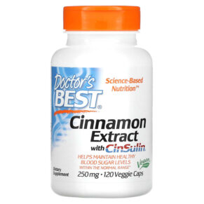 Thực phẩm chức năng Doctor's Best Cinnamon Extract with CinSulin 250 mg 120 Veggie Caps 753950004634