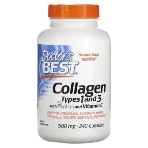 Thực phẩm chức năng Doctor's Best Collagen Types 1 and 3 with Peptan and Vitamin C 125 mg 240 Capsules 753950002630