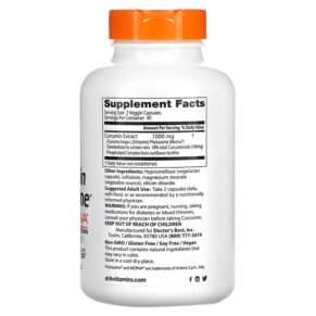 Thực phẩm bổ sung Doctor's Best Curcumin Phytosome with Meriva 500 mg 180 Veggie Caps 753950002302
