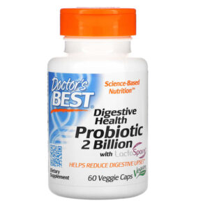 Thực phẩm chức năng Doctor's Best Digestive Health Probiotic with LactoSpore 2 Billion 60 Veggie Caps 753950004641