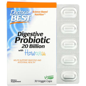 Thực phẩm chức năng Doctor's Best Digestive Probiotic with Howaru 20 Billion CFU 30 Veggie Caps 753950003620