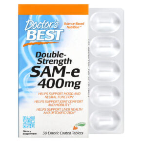 Thực phẩm chức năng Doctor's Best Double Strength SAM-e (Disulfate Tosylate) 400 mg 30 Enteric Coated Tablets 753950001510
