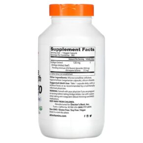 Thực phẩm bổ sung Doctor's Best Extra Strength Ginkgo 120 mg 360 Veggie Caps 753950002739