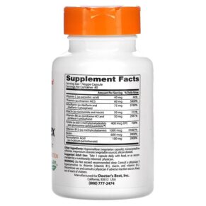 Thực phẩm bổ sung Doctor's Best Fully Active B Complex with Quatrefolic 60 Veggie Caps 753950005013