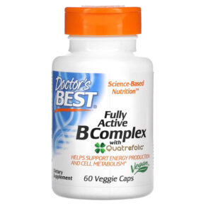 Thực phẩm chức năng Doctor's Best Fully Active B Complex with Quatrefolic 60 Veggie Caps 753950005013