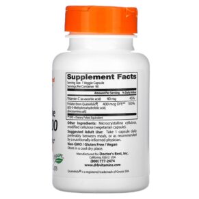 Thực phẩm bổ sung Doctor's Best Fully Active Folate 400 with Quatrefolic 400 mcg 90 Veggie Caps 753950002623